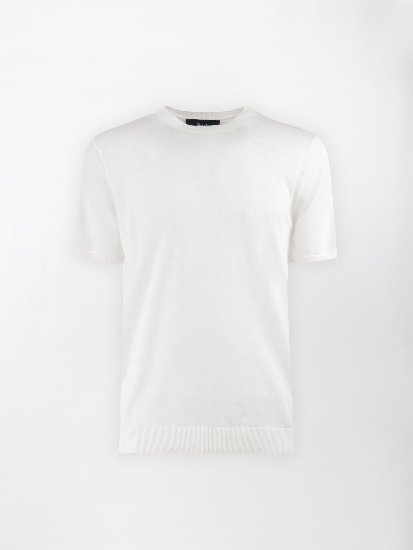 T-Shirt leggera in maglia di cotone finezza 14 - color Bianco ecru - Slim fit image 0
