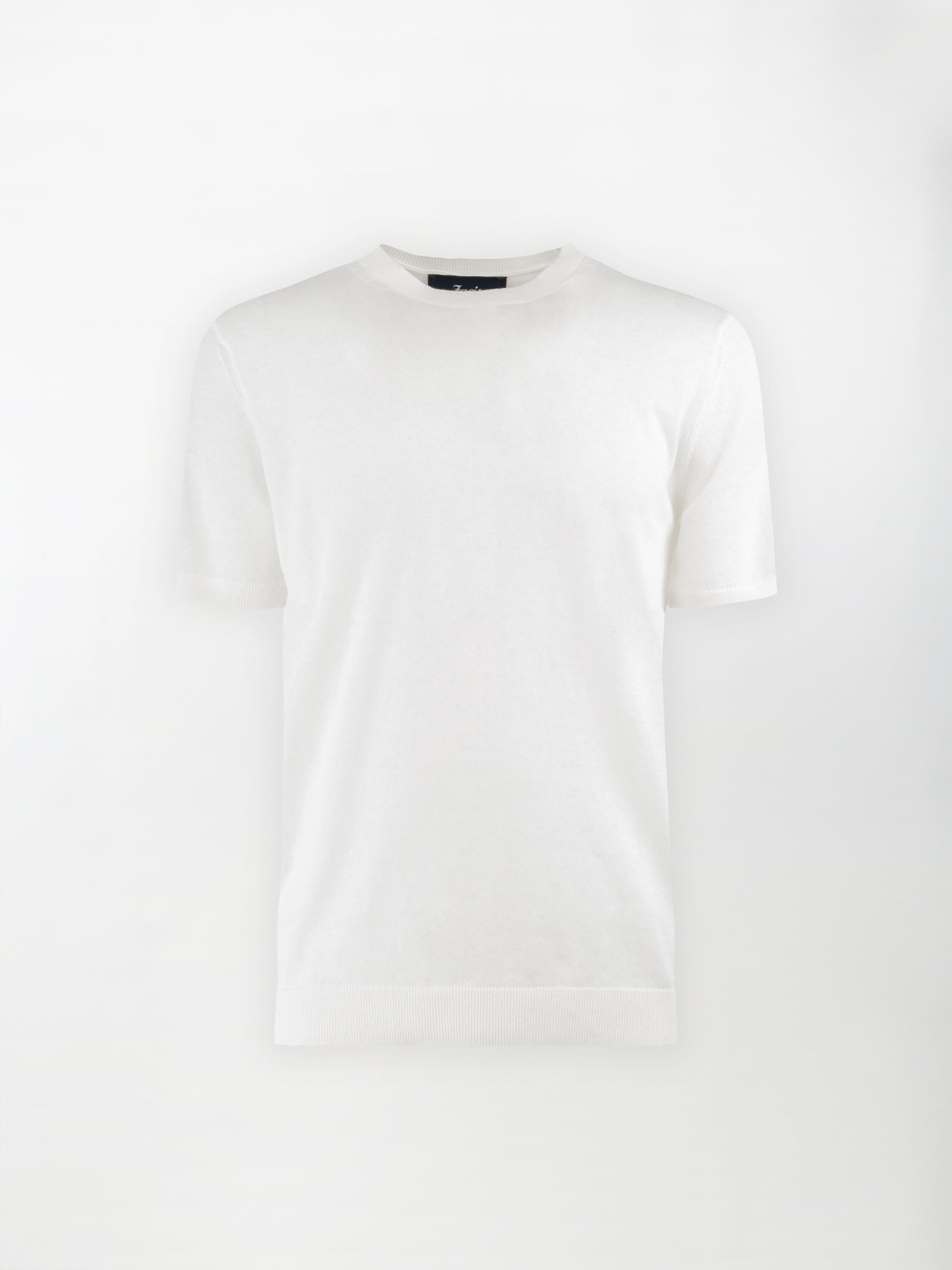 T-Shirt leggera in maglia di cotone finezza 14 - color Bianco ecru - Slim fit image 0