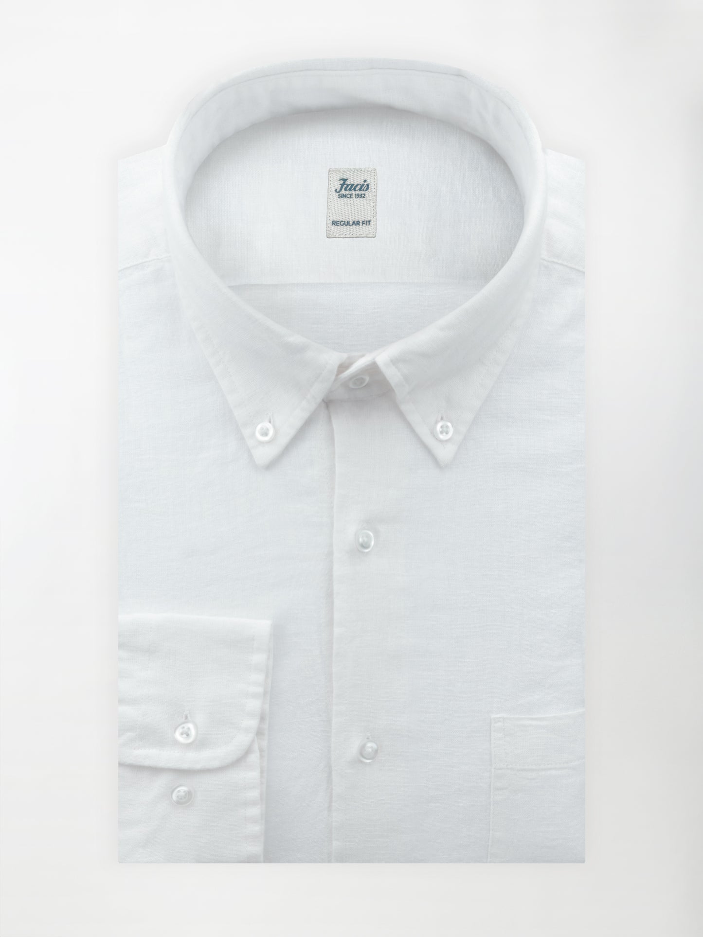 Camicia in Lino e Cotone con Collo Button down - color Bianco - Regular fit image 0