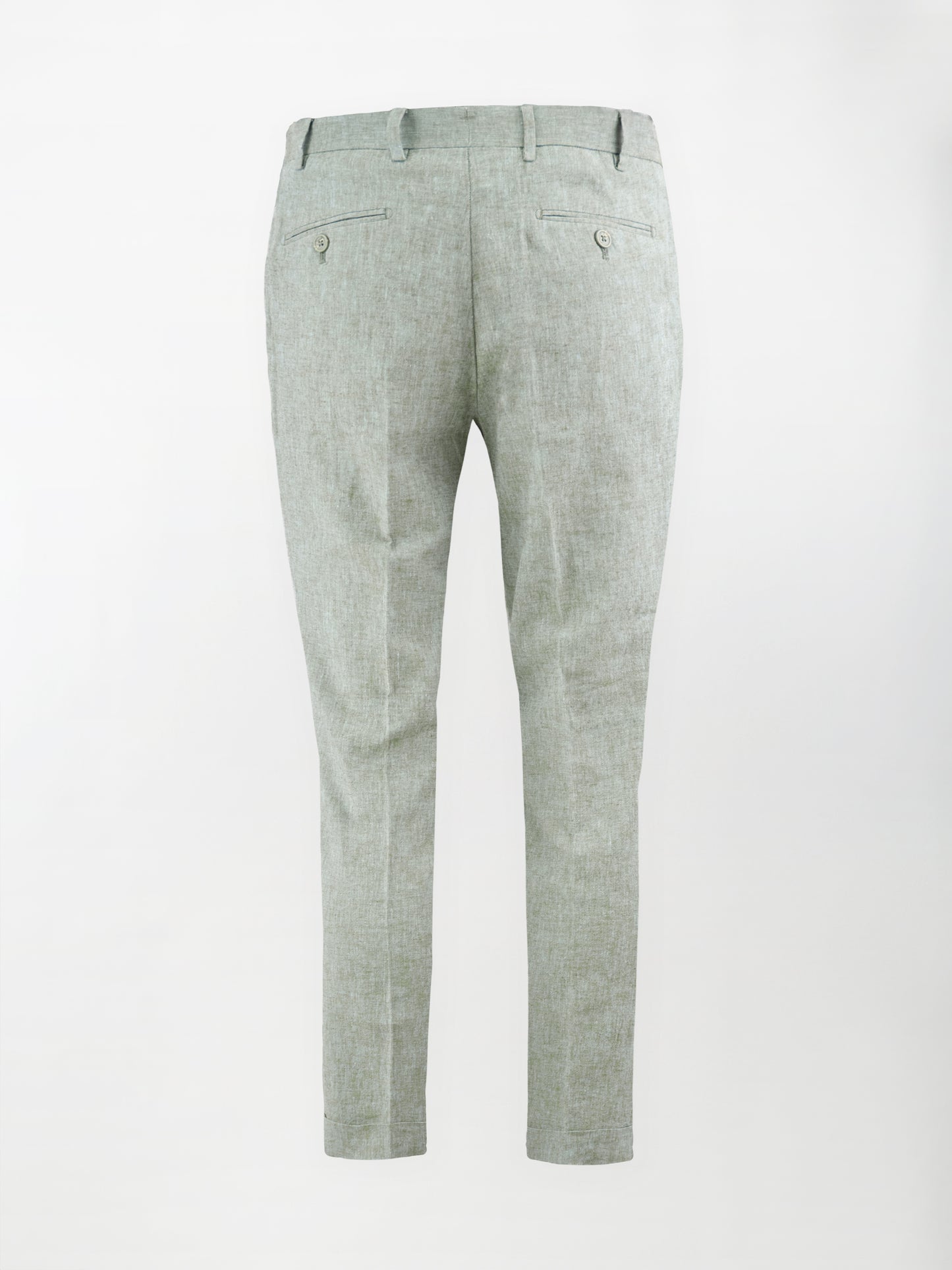 Pantalone sportivo in Lino-Cotone lavato - color Verde - Slim fit image 1