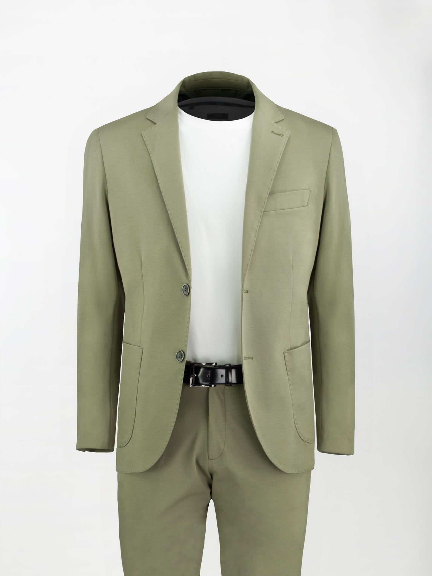 Giacca sportiva sfoderata in Punto Milano - Color Verde Salvia - Slim fit image 0