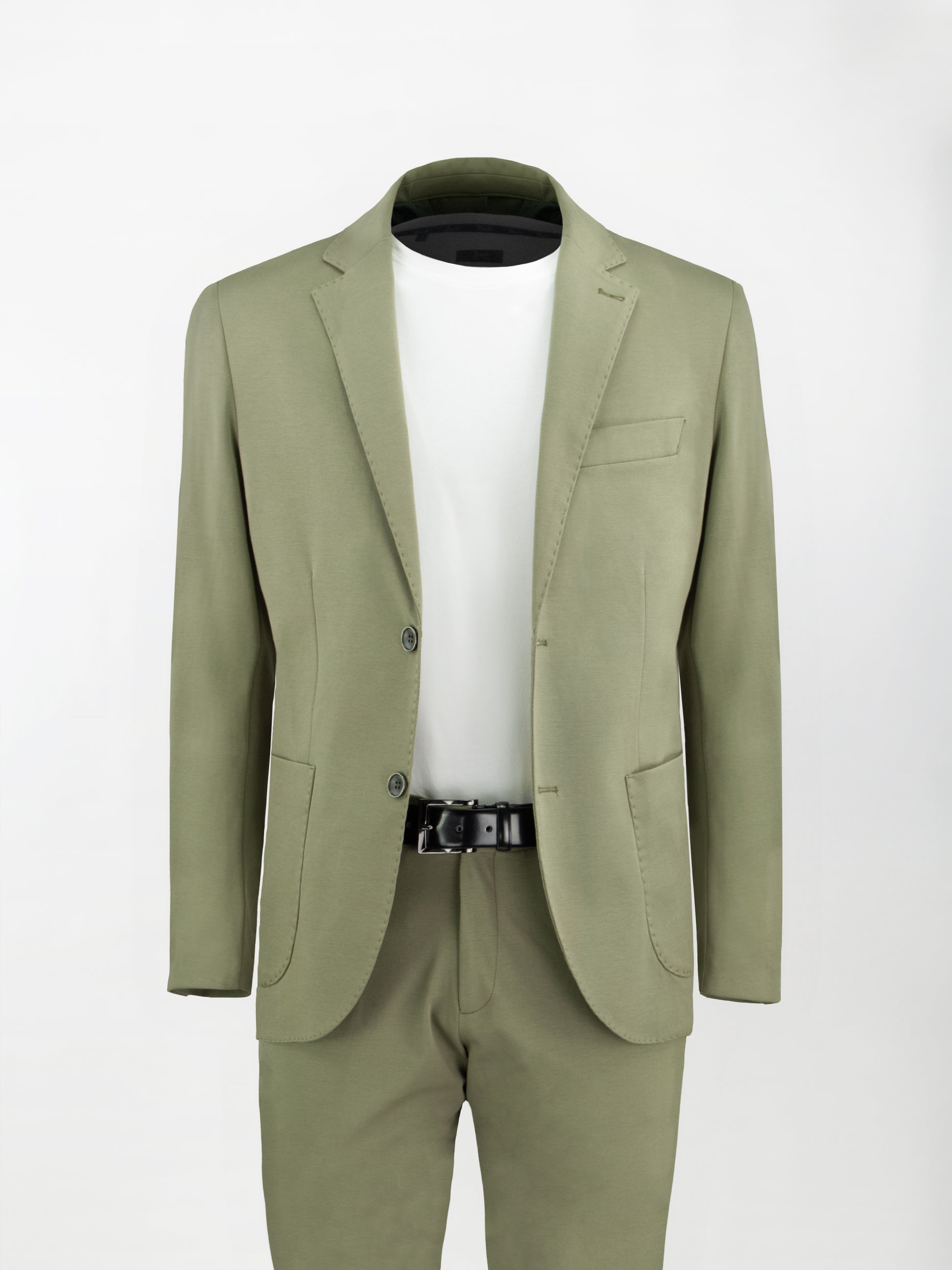 Giacca sportiva sfoderata in Punto Milano - Color Verde Salvia - Slim fit image 0