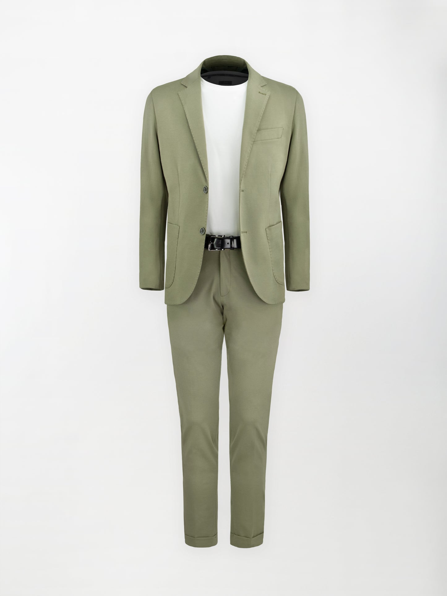 Giacca sportiva sfoderata in Punto Milano - Color Verde Salvia - Slim fit image 1