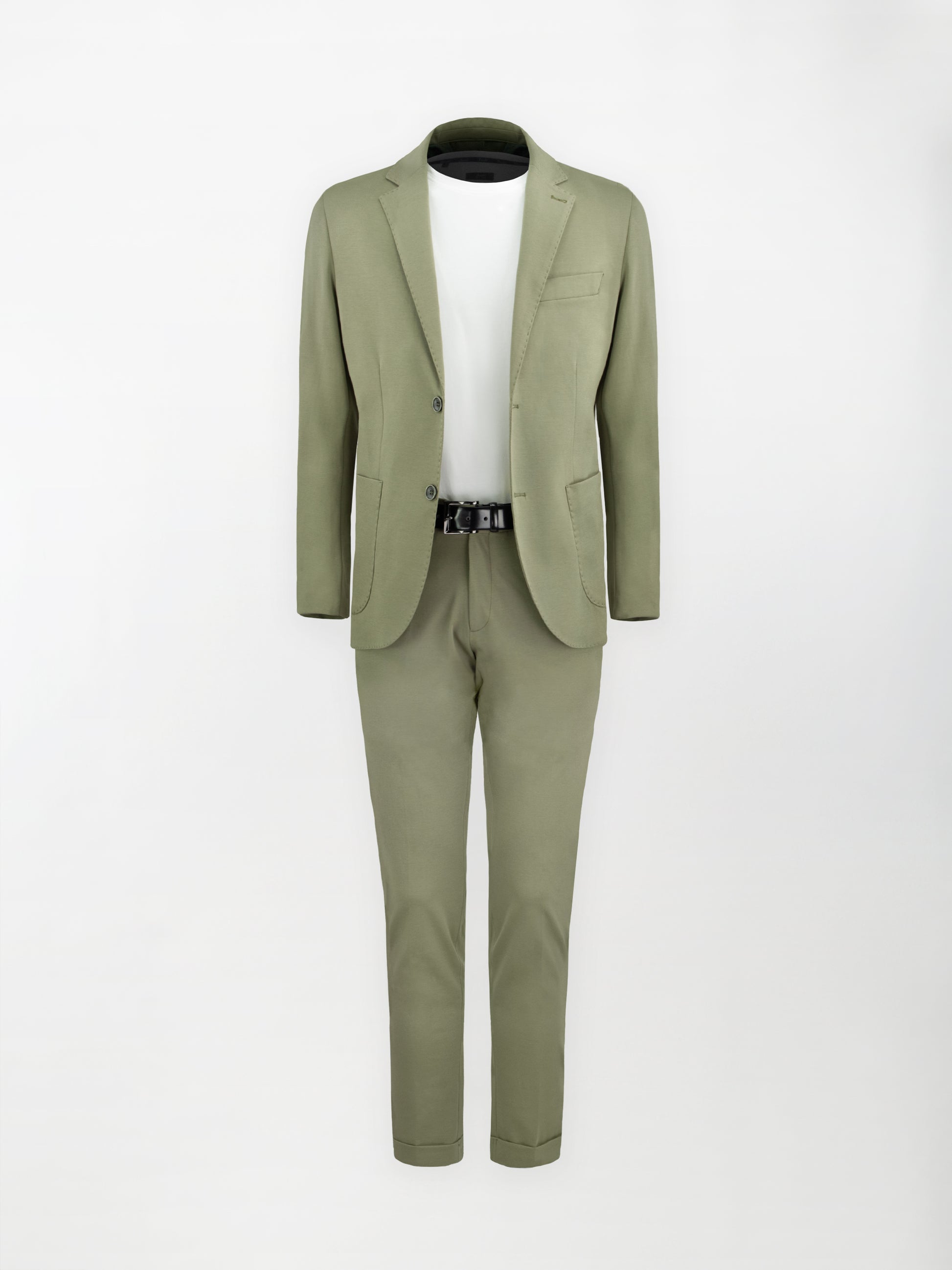 Giacca sportiva sfoderata in Punto Milano - Color Verde Salvia - Slim fit image 1