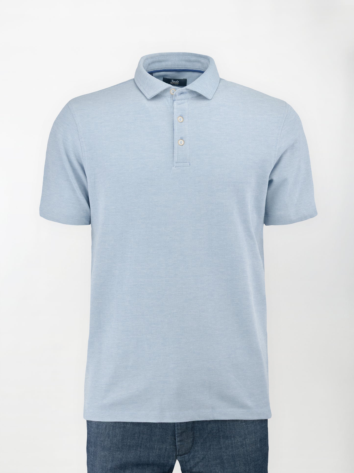 Polo in cotone Oxford - color Azzurro chiaro melange image 0