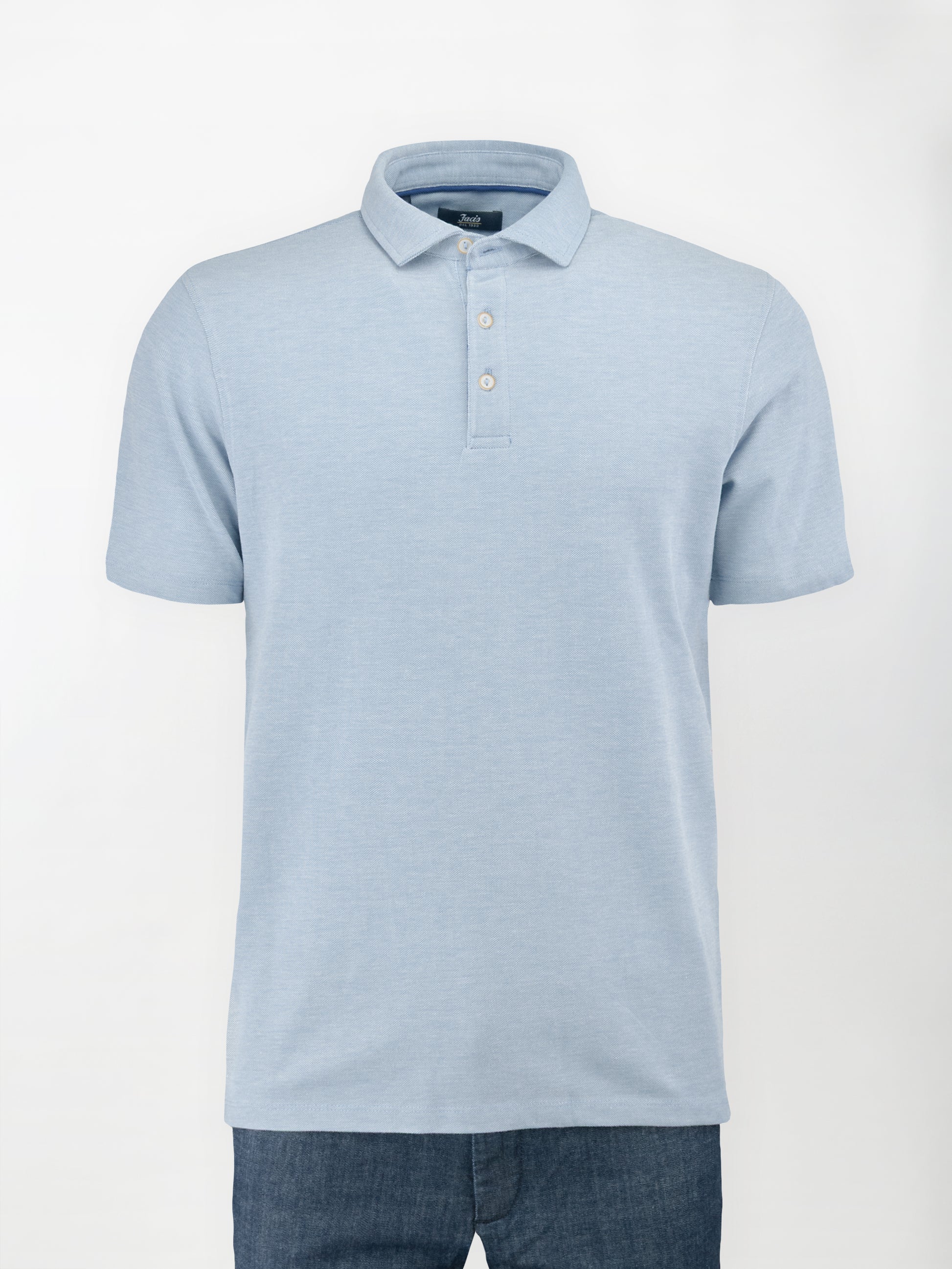 Polo in cotone Oxford - color Azzurro chiaro melange image 0